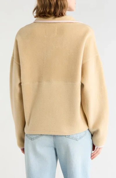 Thread & Supply Soft Fleece Half Zip Pullover In Brown