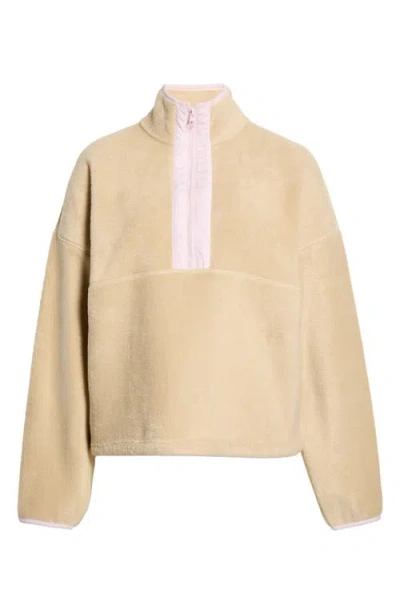 Thread & Supply Soft Fleece Half Zip Pullover In Brown
