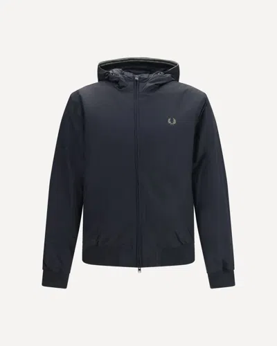 Fred Perry Black Polyamide Shell Jacket In Nero