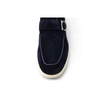 Ferragamo Suede Desert Boots In Blue