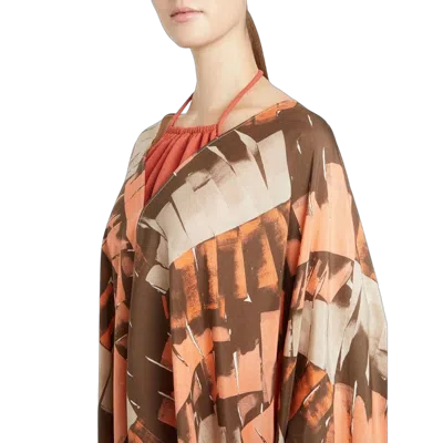 Ferragamo Abstract-patterned Silk Tunic In Multi