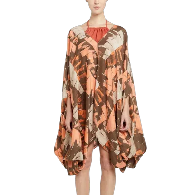 Ferragamo Abstract-patterned Silk Tunic In Multi