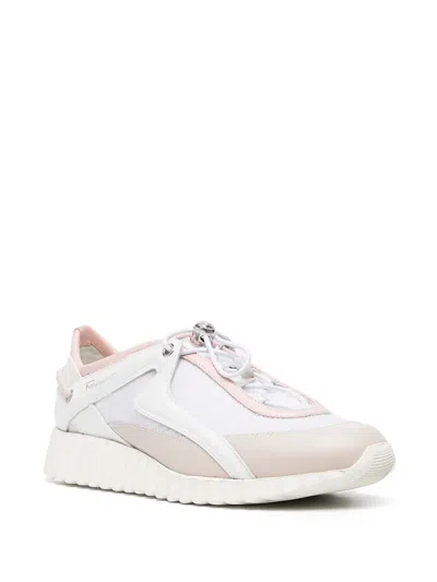 Ferragamo Pixie Panelled Low-top Sneakers In White