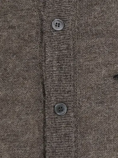 Coor Argyle Collar Cardigan With Notched Revers And Buttons In Gray