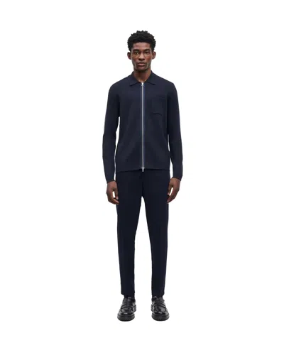 Samsoe & Samsoe Samsoe Samsoe Zip-up Lenzing Ecovero Viscose Cardigan In Blue