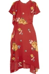 MAGDA BUTRYM Sorrento draped open-back floral-print silk-crepe midi dress