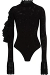 MAGDA BUTRYM Boa ruffled open-knit cotton-blend bodysuit