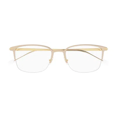 Montblanc Unisex Black Rectangular Eyeglass Frames Mb0234ok 001 In Gold