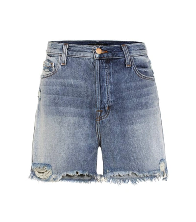 Shop J Brand Ivy High-rise Denim Shorts In Wrecked