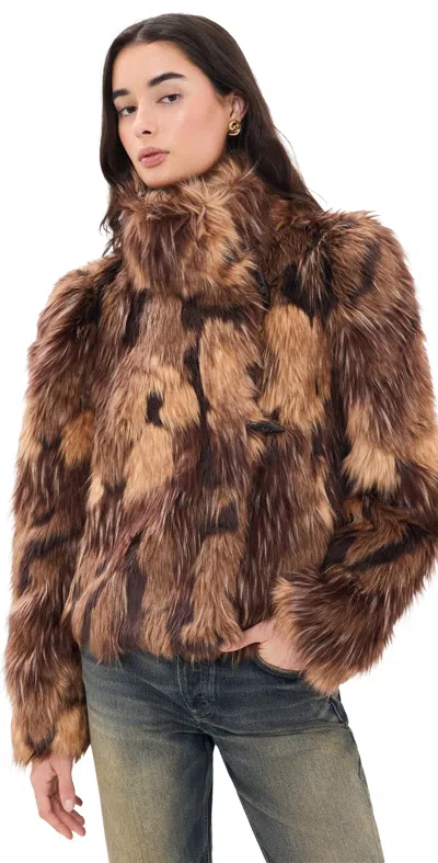 Ugg Tesie Toggle Jacket Burnt Cedar Multi In Multi