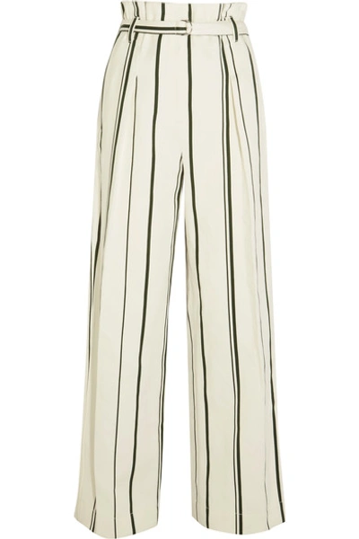 Shop 3.1 Phillip Lim / フィリップ リム Striped Cotton And Linen-blend Wide-leg Pants