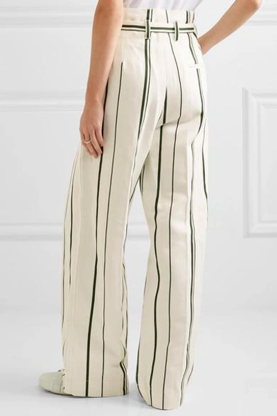 Shop 3.1 Phillip Lim / フィリップ リム Striped Cotton And Linen-blend Wide-leg Pants