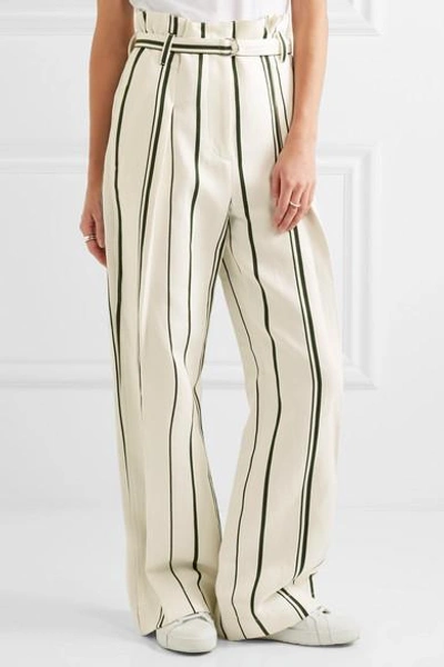 Shop 3.1 Phillip Lim / フィリップ リム Striped Cotton And Linen-blend Wide-leg Pants