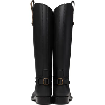 Burberry Lf Cavalier Rain Boot In Black
