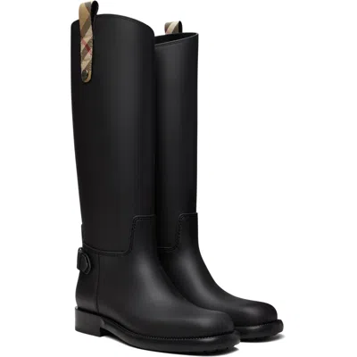 Burberry Lf Cavalier Rain Boot In Black