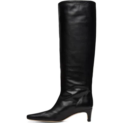 Staud Solid Leather Knee-high Boots In Black