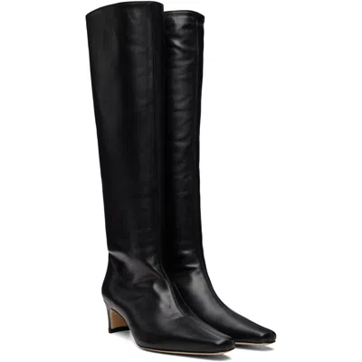 Staud Solid Leather Knee-high Boots In Black