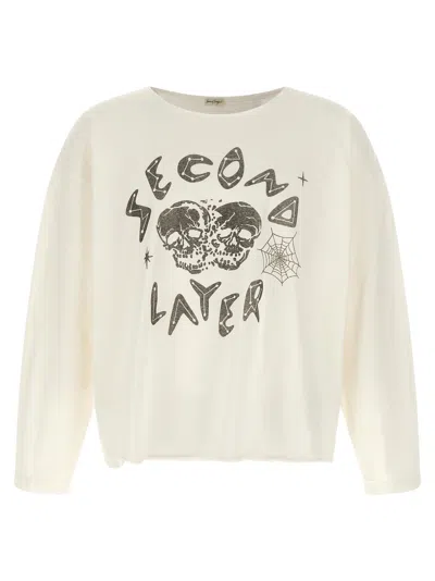 Second / Layer Second/layer 'skull' T-shirt In White