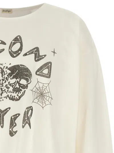 Second / Layer Second/layer 'skull' T-shirt In White