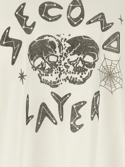 Second / Layer Second/layer 'skull' T-shirt In White