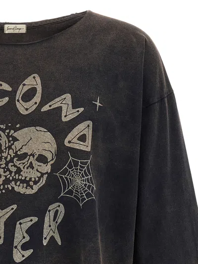 Second / Layer Second/layer 'skull' T-shirt In Brown