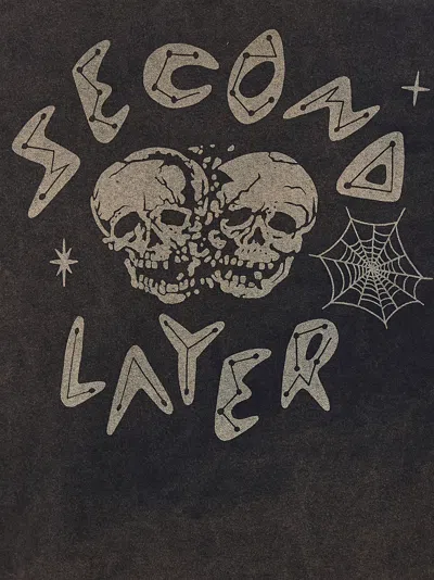 Second / Layer Second/layer 'skull' T-shirt In Brown