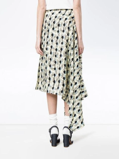 Shop Marni Garland Print Asymmetric Skirt In Black