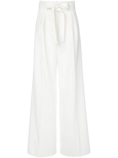 Shop Paule Ka High Waist Woven Trousers In White