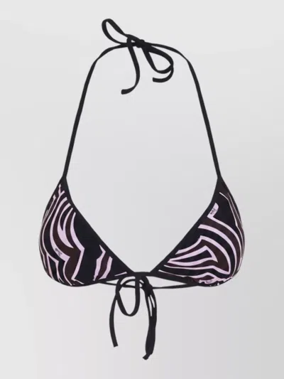 Pucci Printed Halterneck Triangle Bikini Top In Multi