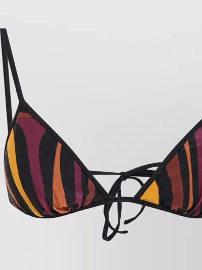 Pucci Triangle Tie-front Bikini Top In Brown