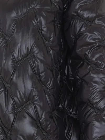 Herno Black High Neck Drawstring Double-slider Zip Polyamide Down Jacket In Black