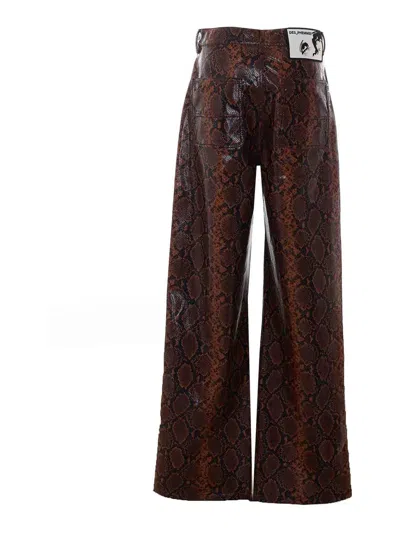 Des_phemmes Python-print Trousers In Brown