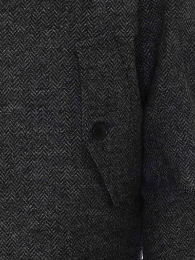 Sunflower Harington Herringbone Wool Jacket In Gray