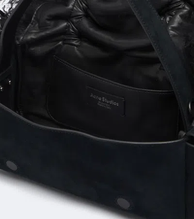 Acne Studios Multipocket Suede Shoulder Bag In Black
