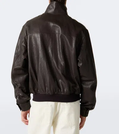 Auralee Leather Jacket In Brown