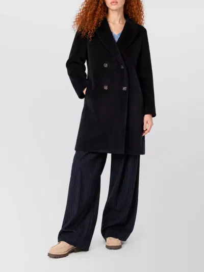 S Max Mara Alpaca Virgin Wool Fitted Jacket In Black