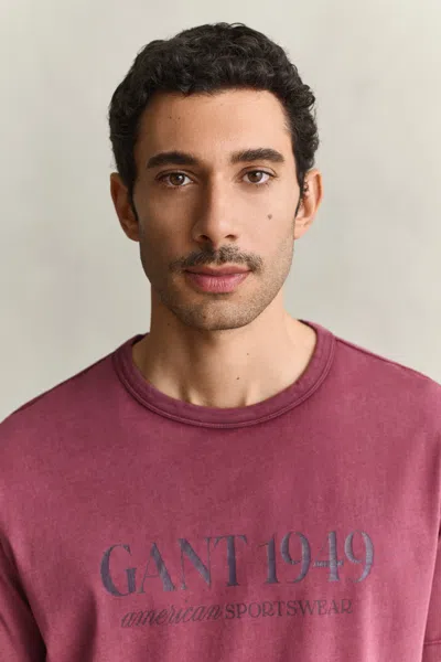 Gant Graphic T-shirt In Deep Grape Wine