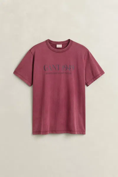 Gant Graphic T-shirt In Deep Grape Wine