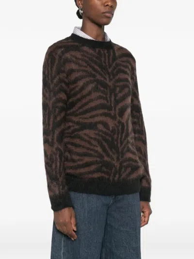 P.a.r.o.s.h Zebra-pattern Wool Sweater In Brown