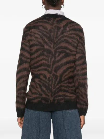 P.a.r.o.s.h Zebra-pattern Wool Sweater In Brown