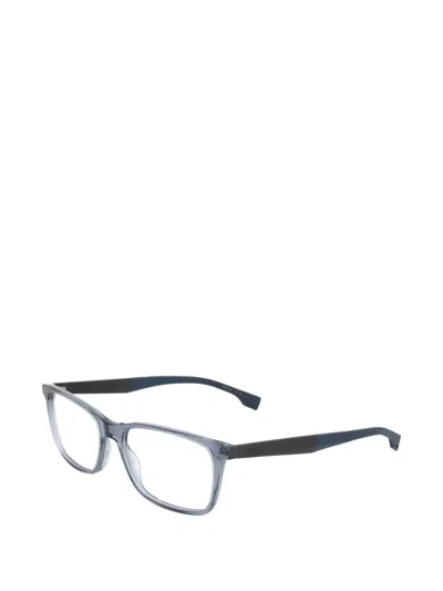 Hugo Boss Rectangle-frame Glasses In Gray