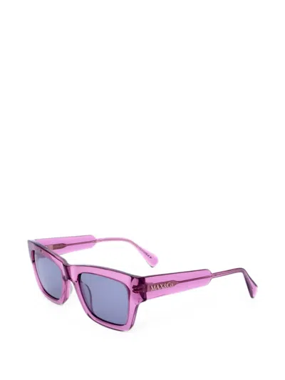 Max & Co Rectangle-frame Sunglasses In Blue