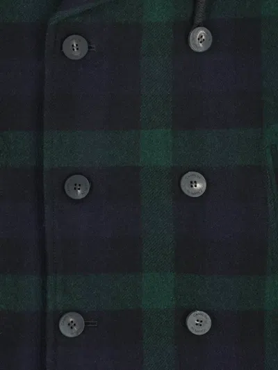 Camplin Check Double-breasted Peacoat In Multi