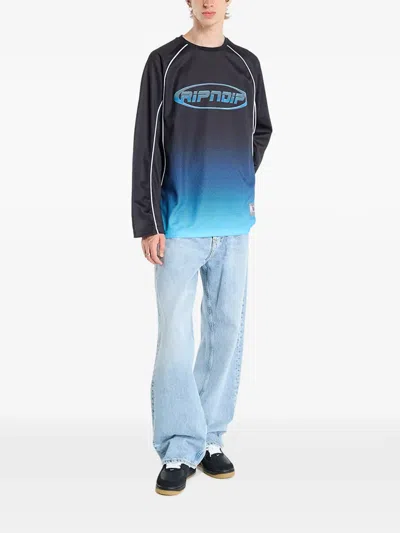 Ripndip Gradient-effect Raglan-sleeve T-shirt In Black