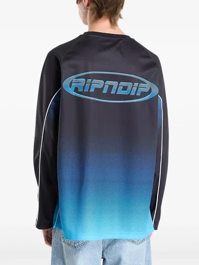 Ripndip Gradient-effect Raglan-sleeve T-shirt In Black