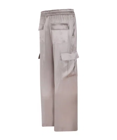 Tom Ford Satin Drawstring Cargo Pants In Silver