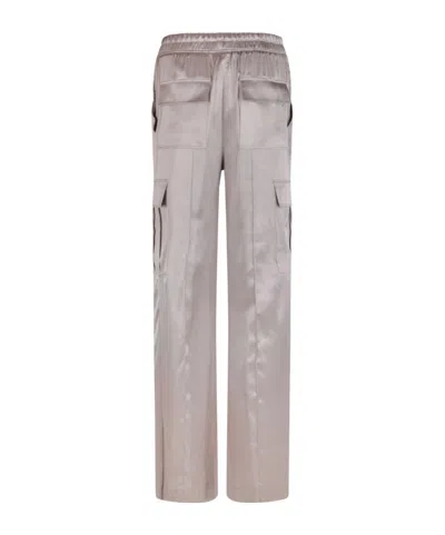 Tom Ford Satin Drawstring Cargo Pants In Silver