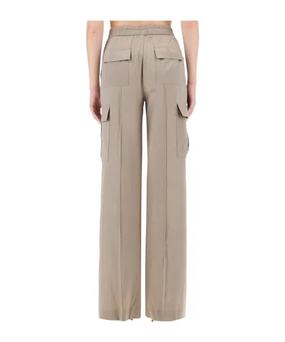Tom Ford Satin Drawstring Cargo Pants In Silver