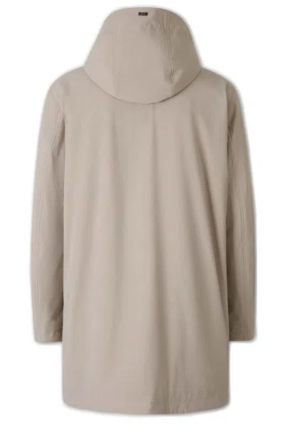 Herno Drawstring Padded Coat In Neutral