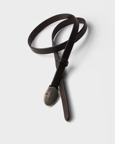 Prada Leather Belt In Brown